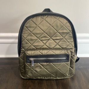 Express Green Quilted Satin Backpack